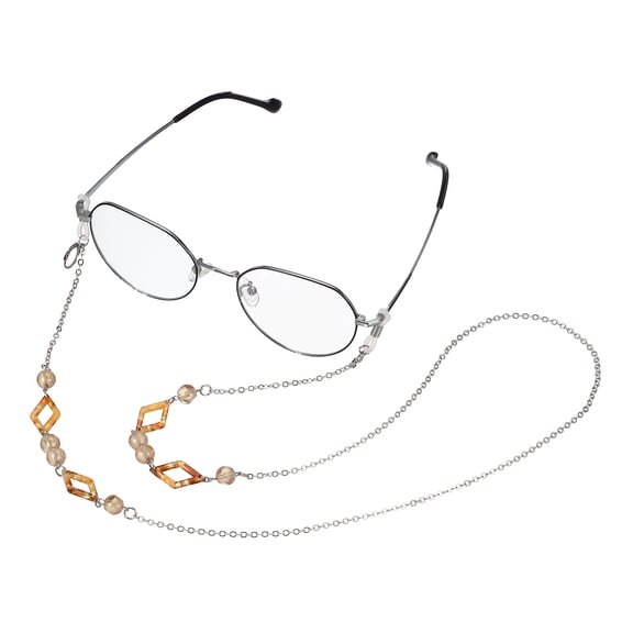 Uxcell Glasses Chain, Diamond Beaded Eyeglass Holder Chain Strap for Women and Men, Stylish Anti-lost Sunglasses Lanyards Glasses Strap, Around Neck Eyeglasses Lanyard, Orange