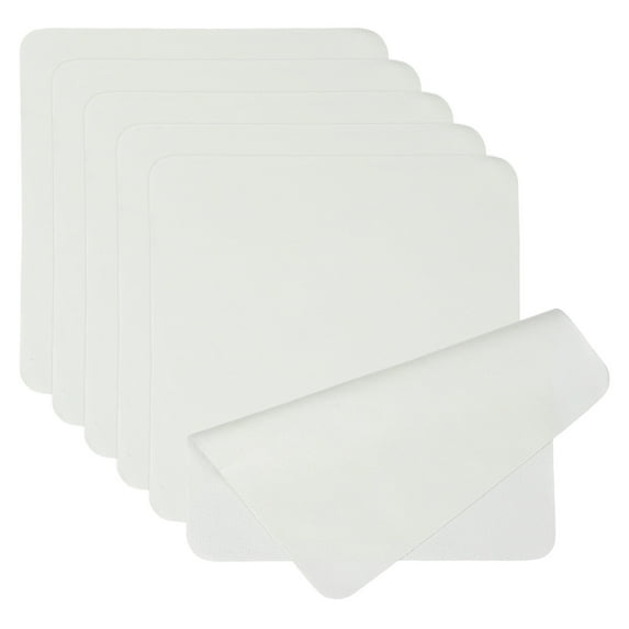 Glasses Cleaning Cloth 7.9" x 7.9" , Microfiber Eyeglasses Cleaner Cloths Soft Suede Wipe Screen, Light Gray 6 Pcs