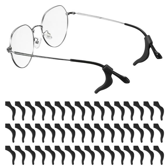 Uxcell Glasses Ear Grip Eye Glasses Silicone Ear Grippers Eyeglasses Holder Anti-Slip Anchor Grip Hooks Black