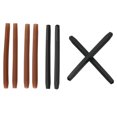 thumbnail image 1 of Uxcell Glasses End Tips Eyeglass Anti Slip Ear Sock Pieces Tube Sleeve Silicone Style 5, Black Brown 4 Pairs, 1 of 5