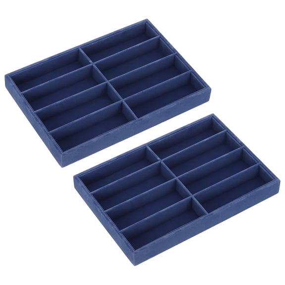 Uxcell Glasses Organizer Trays, 2Pcs Sunglass Organizer Tray Jewelry Organizer Display Box, Blue
