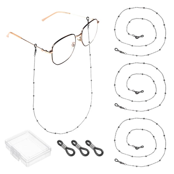 Uxcell Glasses Strap [3pcs] - Eye Glasses Holders Around Neck Use for Men Women - [Black - 30 IN] Adjustable Sunglasses Lanyard Neck Holders Cord Retainer