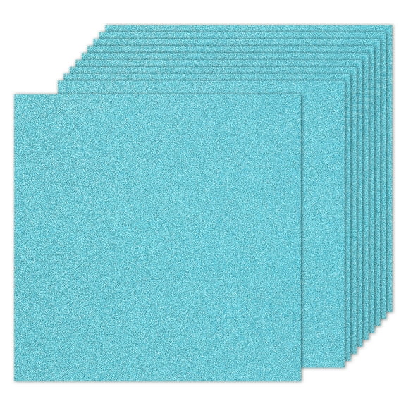 Uxcell Glitter Cardstock Paper, 250gsm Sparkly Paper 10 pack 12x12 inch Light Blue