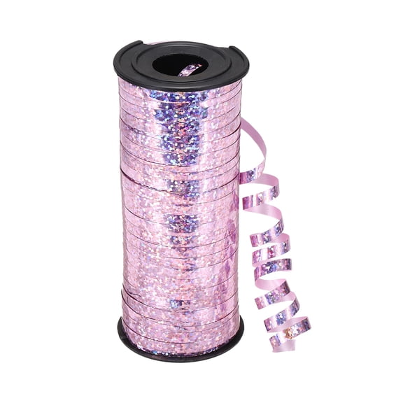 Uxcell Glitter Curling Ribbon, (100yards x 1/5", Pink), Plastic Balloon String Ribbon Shiny Metallic Curly Ribbons Roll, Suit for - Crafts/Gift Wrapping/Wedding/Birthday/Party