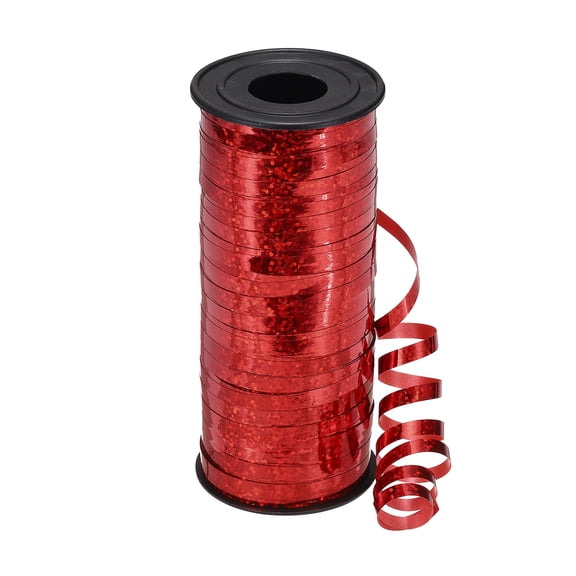 Uxcell Glitter Curling Ribbon, (100yards x 1/5", Red), Plastic Balloon String Ribbon Shiny Metallic Curly Ribbons Roll, Suit for - Crafts/Gift Wrapping/Wedding/Birthday/Party