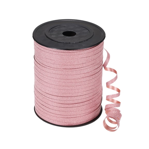 Uxcell Glitter Curling Ribbon, (500yards x 1/5", Pink), Plastic Balloon String Ribbon Shiny Metallic Curly Ribbons Roll, Suit for - Crafts/Gift Wrapping/Wedding/Birthday/Party