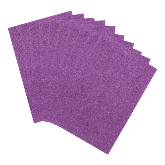 Uxcell Glitter Foam Sheets Craft Adhesive Sheet EVA Foam Sheets 10 pack Purple
