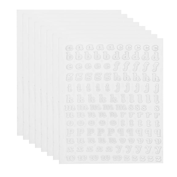 Uxcell Glitter Letters Sticker, 1040 Pcs 8 Sheets Self Adhesive Mailbox Stickers Alphabet Stickers Silver