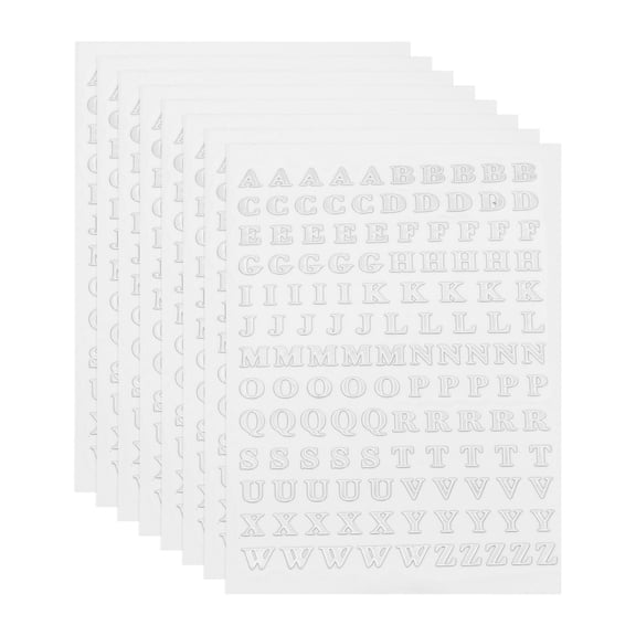 Uxcell Glitter Letters Sticker, 1040 Pcs 8 Sheets 0.12 Inch Self Adhesive Mailbox Stickers Alphabet Stickers Silver
