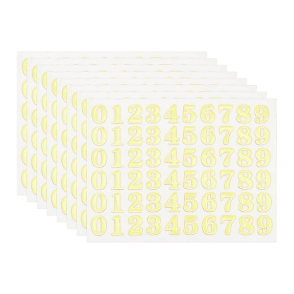 Uxcell Glitter Letters Sticker, 480 Pcs 8 Sheets 0.12 Inch Self Adhesive Mailbox Stickers Alphabet Stickers Gold