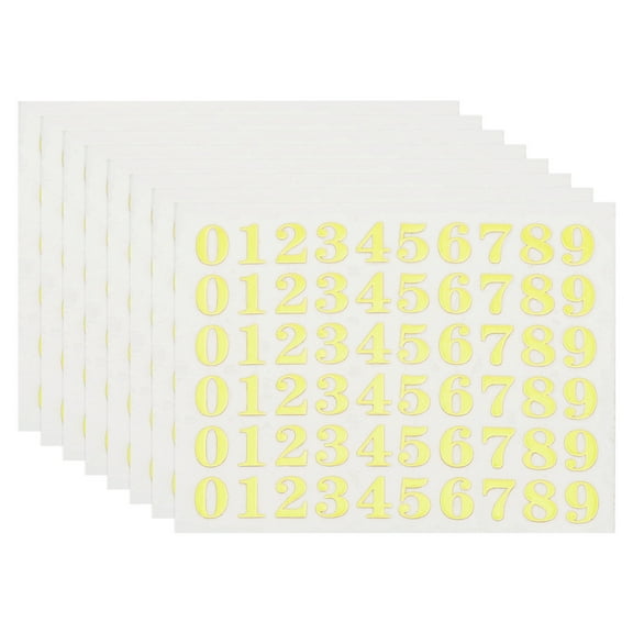 Uxcell Glitter Letters Sticker, 480 Pcs 8 Sheets 0.18 Inch Self Adhesive Mailbox Stickers Alphabet Stickers Gold