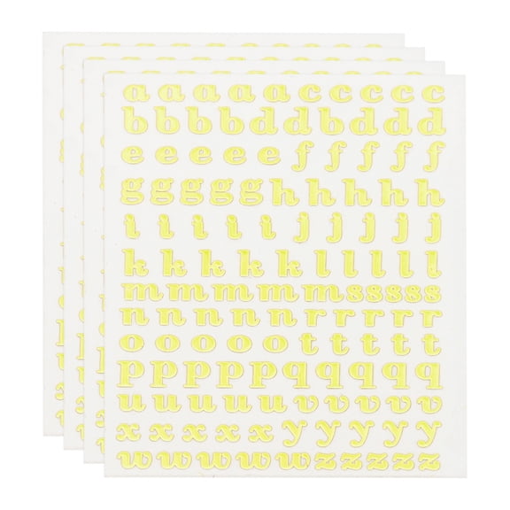Uxcell Glitter Letters Sticker, 520 Pcs 4 Sheets Self Adhesive Mailbox Stickers Alphabet Stickers Gold