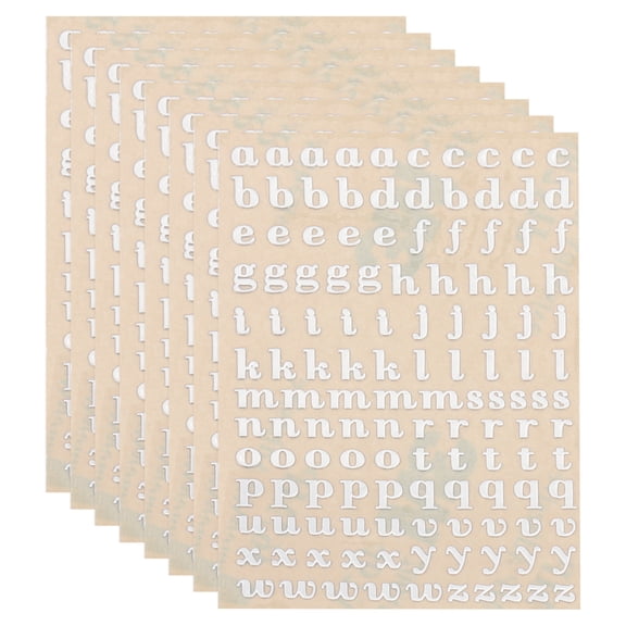 Uxcell Glitter Letters Sticker, 520 Pcs 4 Sheets 0.12 Inch Self Adhesive Mailbox Stickers Alphabet Stickers Silver