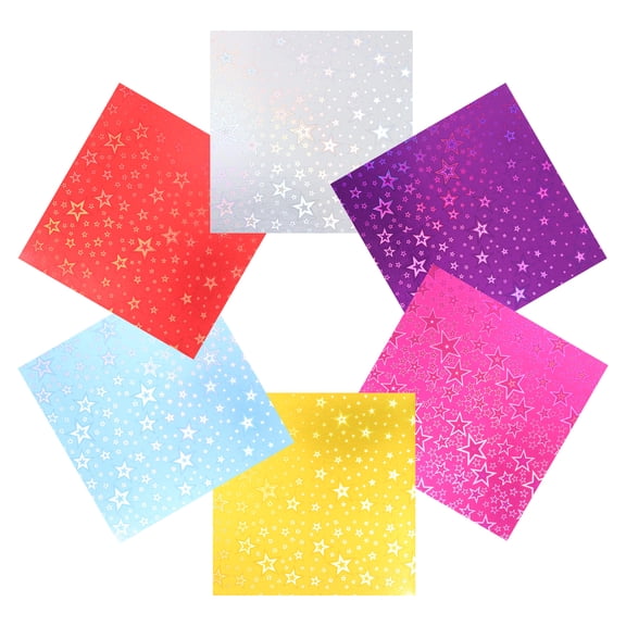 Uxcell Glitter Origami Paper 120 Sheets, 6"x6" 70gsm Square Sheet Laser Colorful Easy Fold Paper for DIY Handmade Arts Craft Gift Crane Wedding Party Birthday Decoration