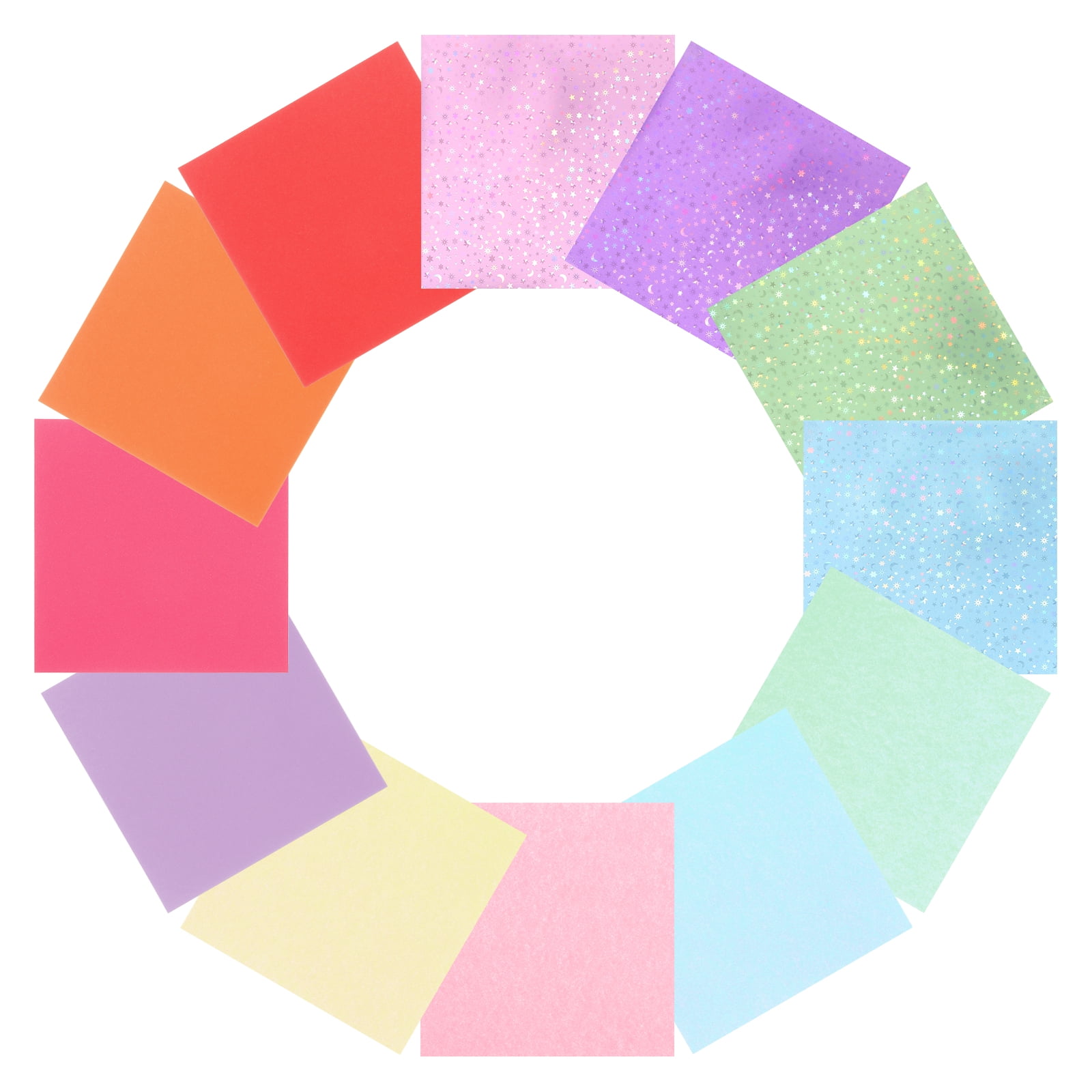 Uxcell Glitter Origami Paper120 Sheets, 6"x6" 70gsm Square Sheet Laser Colorful Easy Fold Paper for DIY Handmade Arts Craft Gift Crane Wedding Party Birthday Decoration