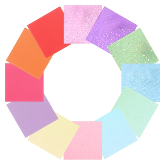Uxcell Glitter Origami Paper120 Sheets, 6"x6" 70gsm Square Sheet Laser Colorful Easy Fold Paper for DIY Handmade Arts Craft Gift Crane Wedding Party Birthday Decoration