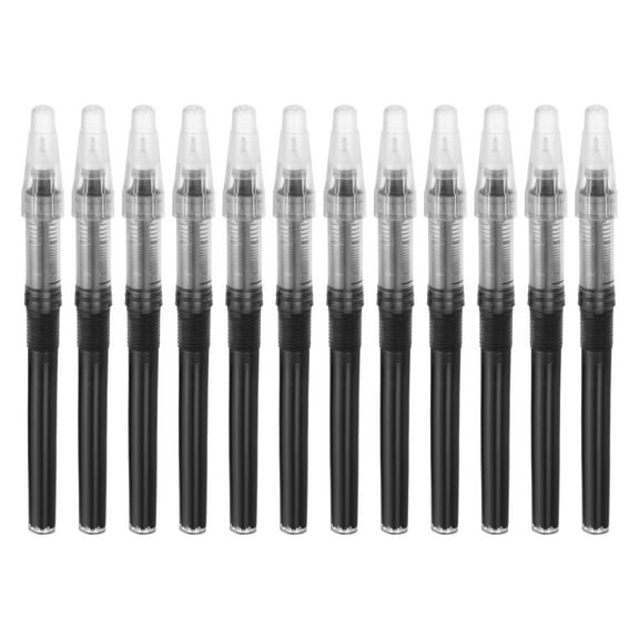 Uxcell Glitter Pen Ink 0.5mm Fine Point Needle Tip Replace Refills, 12 Pack Black