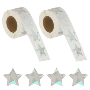 Uxcell Glitter Star Stickers, 1000 Pcs Self Adhesive Metallic Small Sticker Teacher Classroom Voting Reward, Silver, Straight Edge