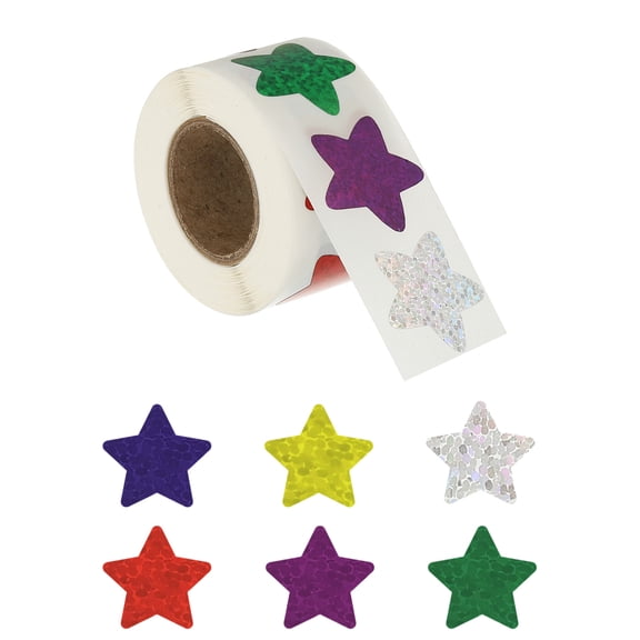 Uxcell Glitter Star Stickers, 1500 Pcs Self Adhesive Metallic Small Sticker Teacher Classroom Voting Reward, 8 Colors