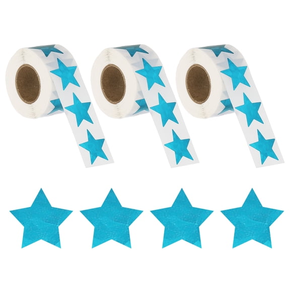 Uxcell Glitter Star Stickers, 1500 Pcs Self Adhesive Metallic Small Sticker Teacher Classroom Voting Reward, Blue, Straight Edge