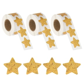 Uxcell Glitter Star Stickers, 1500 Pcs Self Adhesive Metallic Small Sticker Teacher Classroom Voting Reward, Gold, Round