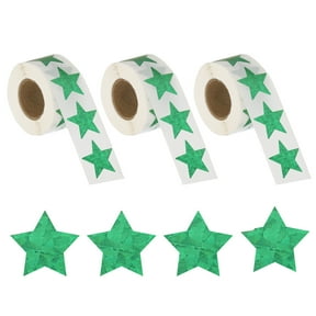 Uxcell Glitter Star Stickers, 1500 Pcs Self Adhesive Metallic Small Sticker Teacher Classroom Voting Reward, Green, Straight Edge