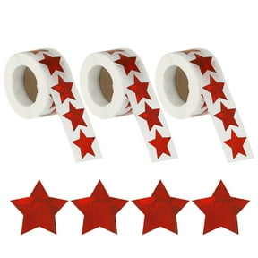 Uxcell Glitter Star Stickers, 1500 Pcs Self Adhesive Metallic Small Sticker Teacher Classroom Voting Reward, Red, Straight Edge