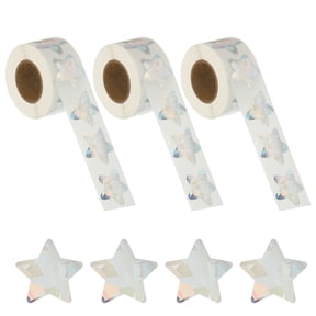 Uxcell Glitter Star Stickers, 1500 Pcs Self Adhesive Metallic Small Sticker Teacher Classroom Voting Reward, Silver, Round Edge
