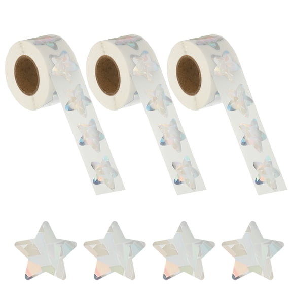 Uxcell Glitter Star Stickers, 1500 Pcs Self Adhesive Metallic Small Sticker Teacher Classroom Voting Reward, Silver, Round Edge