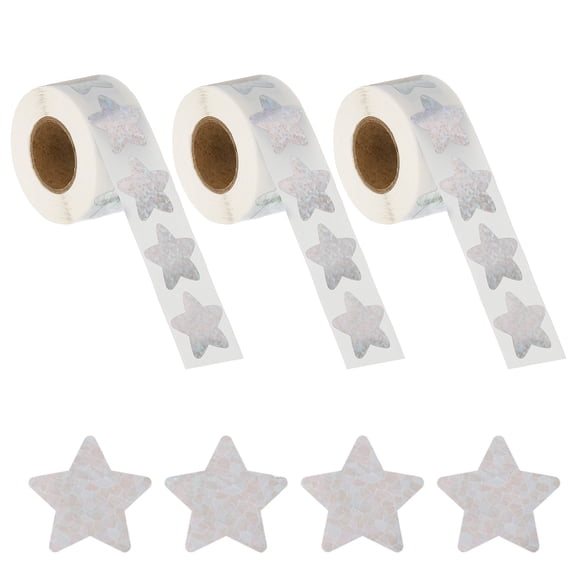 Uxcell Glitter Star Stickers, 1500 Pcs Self Adhesive Metallic Small Sticker Teacher Classroom Voting Reward, Silver, Round