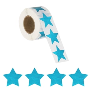 Uxcell Glitter Star Stickers, 500 Pcs Self Adhesive Metallic Small Sticker Teacher Classroom Voting Reward, Blue, Straight Edge