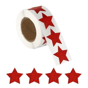 Uxcell Glitter Star Stickers, 500 Pcs Self Adhesive Metallic Small Sticker Teacher Classroom Voting Reward, Red, Straight Edge