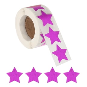 Uxcell Glitter Star Stickers, 500 Pcs Self Adhesive Metallic Small Sticker Teacher Classroom Voting Reward, Rose Red, Straight Edge