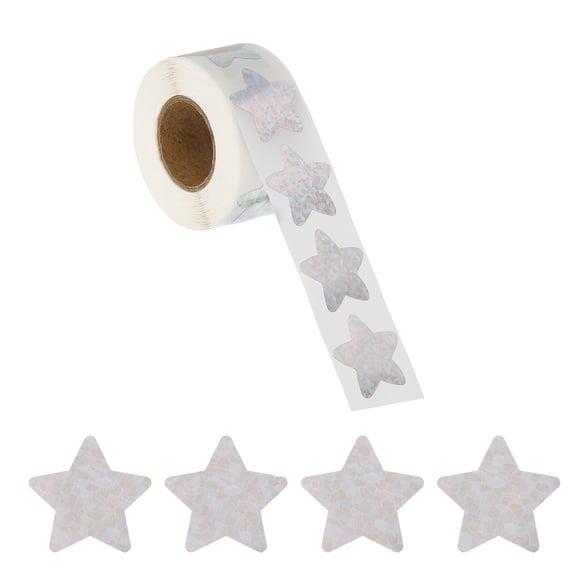 Uxcell Glitter Star Stickers, 500 Pcs Self Adhesive Metallic Small Sticker Teacher Classroom Voting Reward, Silver, Round