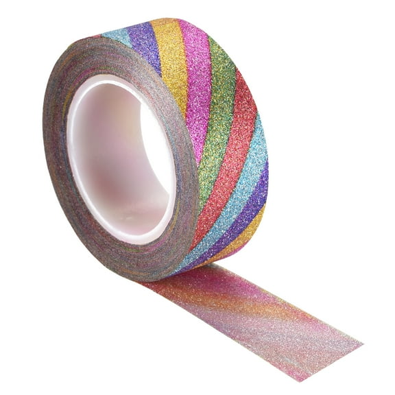 Uxcell Glitter Tape, Decorative Craft Tape Self Adhesive Stick 1.5cmx10m Colorful