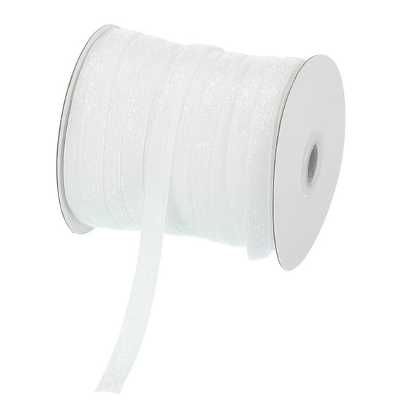 Uxcell Glitter Velvet Ribbon, Sparkly Fabric Metallic Ribbons Gift Wrapping Roll for Crafts Hair Bow Wreaths Decorations White