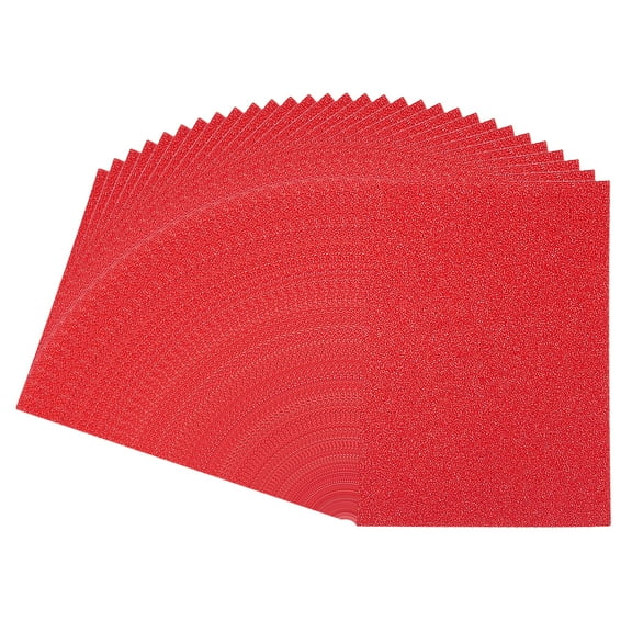 Uxcell Glitters Cardstock, 30Sheets A4 Sparkling No-Shed Shimmer Glitters Paper, Red