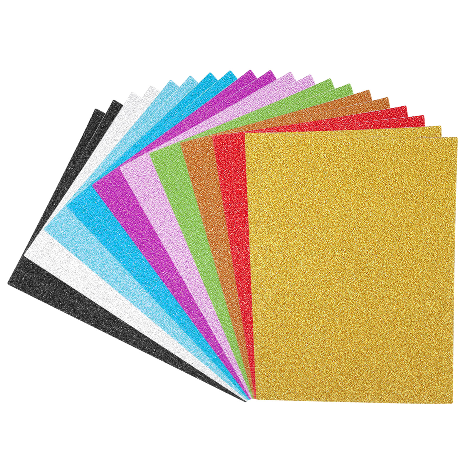 Uxcell Glitters Cardstock Set, 20Sheets A4 No-Shed Shimmer Glitters ...