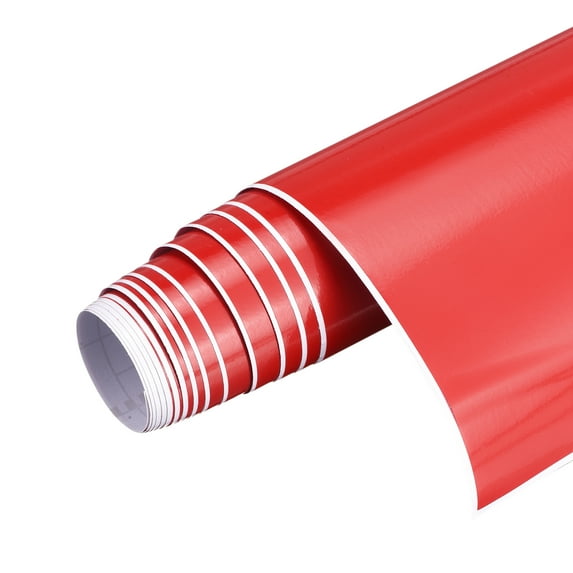 Uxcell Gloss Vinyl Sheet Roll 11.8 in x 6 FT Self Adhesive for Craft Red