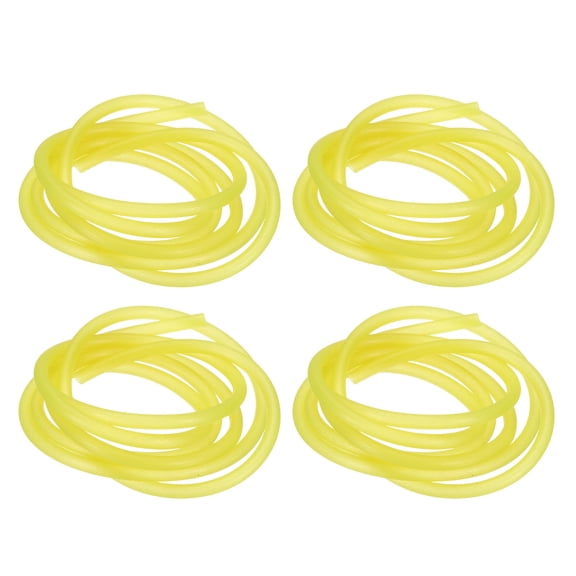 Uxcell Glow Tube Fishing Deep Sea, Silicone Luminous Tube Soft Fishing Angling Glow Tubing Tool Attract Fish 0.12" OD x 3.28ft & 4Pcs & Yellow-Fit For(Night Fishing/Deep Drop Rigs)