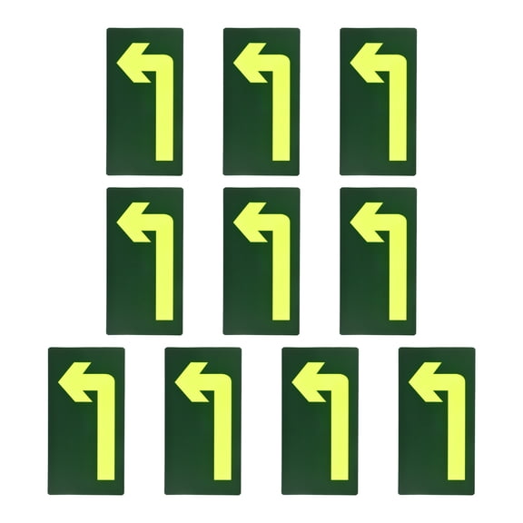 Uxcell Glowing Arrow Sticker, (11" x 6", Green) (10 Pcs), Glow in the Dark Exit Sign Decals Removable Turn Left Sign Directional Decal, Suit for - Floor/Wall Marking