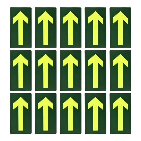 Uxcell Glowing Arrow Sticker, (11" x 6", Green) (15 Pcs), Glow in the Dark Exit Sign Decals Removable Go Straight Directional Decal, Suit for - Floor/Wall Marking