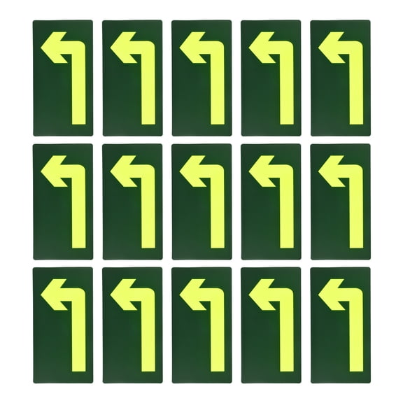 Uxcell Glowing Arrow Sticker, (11" x 6", Green) (15 Pcs), Glow in the Dark Exit Sign Decals Removable Turn Left Sign Directional Decal, Suit for - Floor/Wall Marking