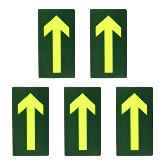 Uxcell Glowing Arrow Sticker, (11" x 6", Green) (5 Pcs), Glow in the Dark Exit Sign Decals Removable Go Straight Directional Decal, Suit for - Floor/Wall Marking