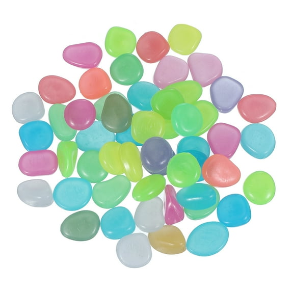 Uxcell Glowing Stones, 100 Pcs Glow in the Dark Rocks for Indoor Outdoor Fish Tank Decorations Multicolor