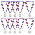 thumbnail image 1 of Uxcell Gold Award Medals, 2nd  Style Winner Medals with Neck Ribbon, Silver 10Pcs, 1 of 7