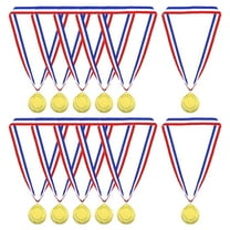 Uxcell Gold Award Medals, Blank  Style Winner Medals with Neck Ribbon, Golden 12Pcs
