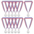 thumbnail image 1 of Uxcell Gold Award Medals, Blank  Style Winner Medals with Neck Ribbon, Silver 12Pcs, 1 of 7