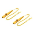 thumbnail image 1 of Uxcell Gold Kazoo Musical Instrument Aluminum Alloy with Flute Diaphragm Lanyards 2 Sets, 1 of 7