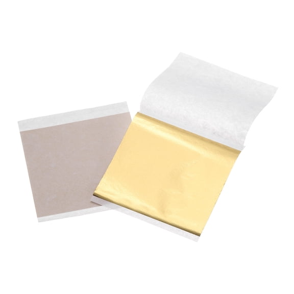 Uxcell 100pcs Gold Leaf Sheets, 5.5" x 5.5" Gold Foil Sheets for DIY Crafts Painting Nails Resin